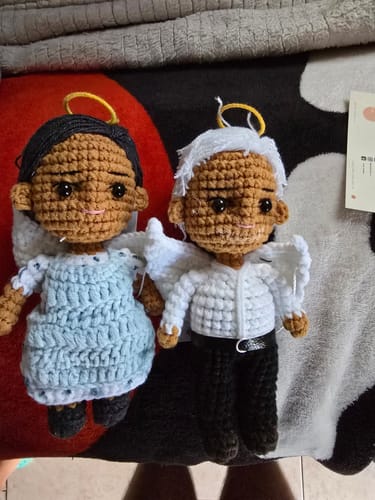Customer photo review of Dolly® Personalized Couple Crochet Dolls