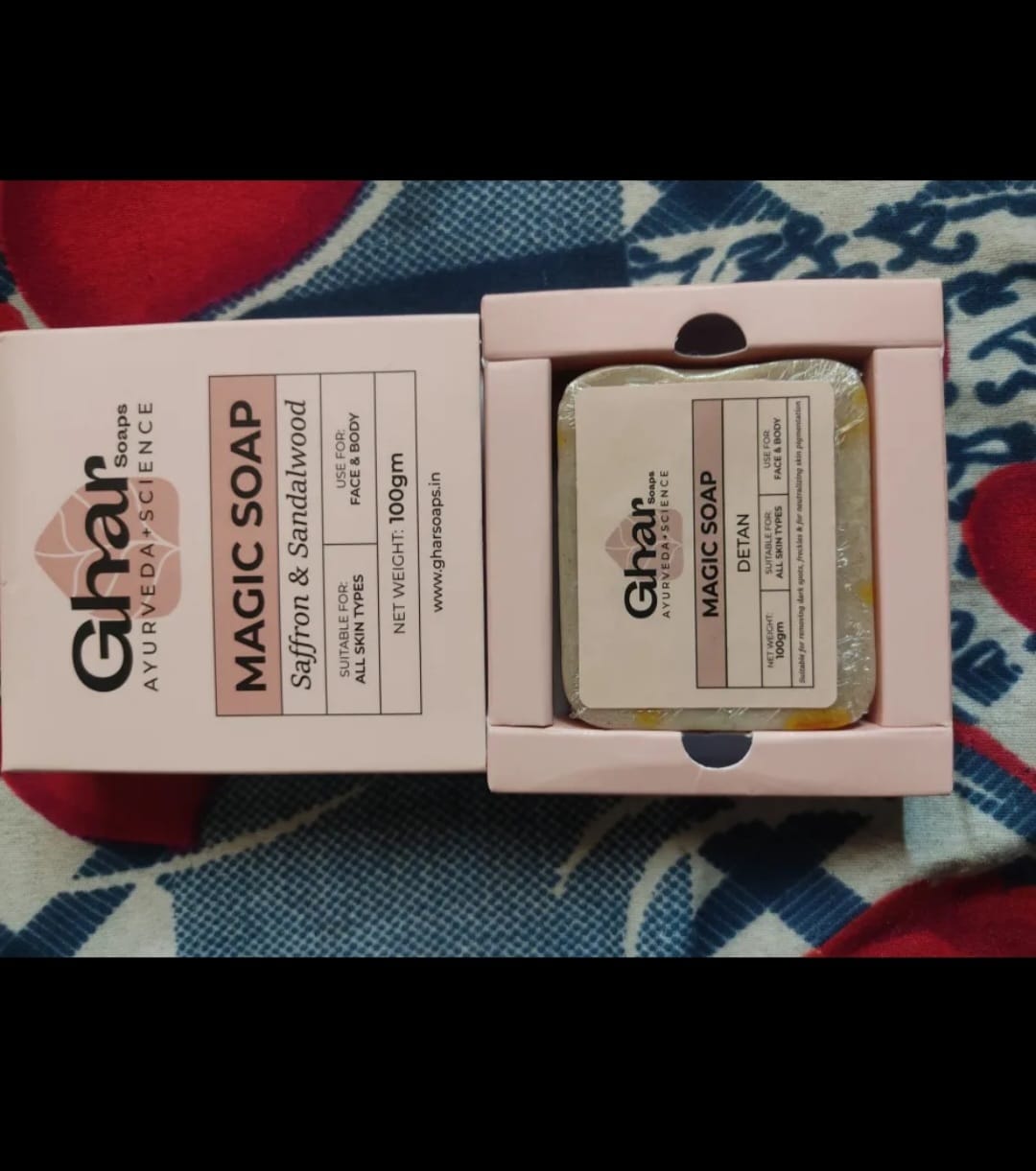 Customer photo review of Magic Soap (Sandal Wood and Saffron Soap)