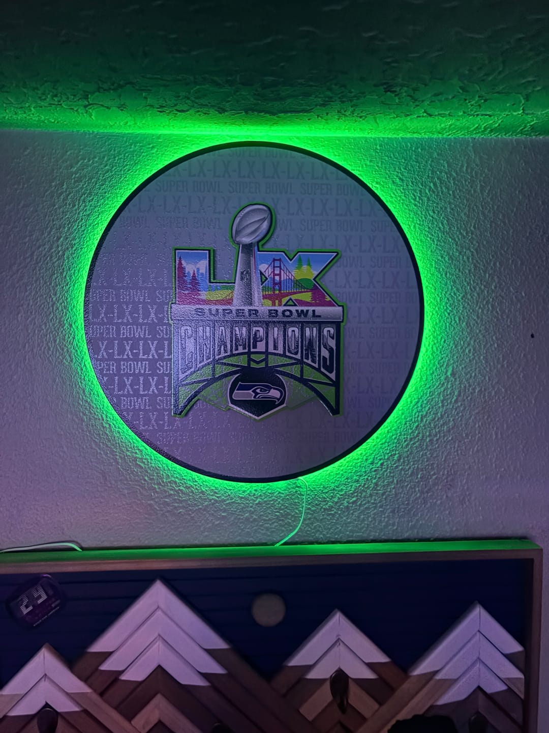 Customer photo review of Seattle Seahawks Super Bowl LX CRAFT SERIES 3D Embossed Metal Wall Art