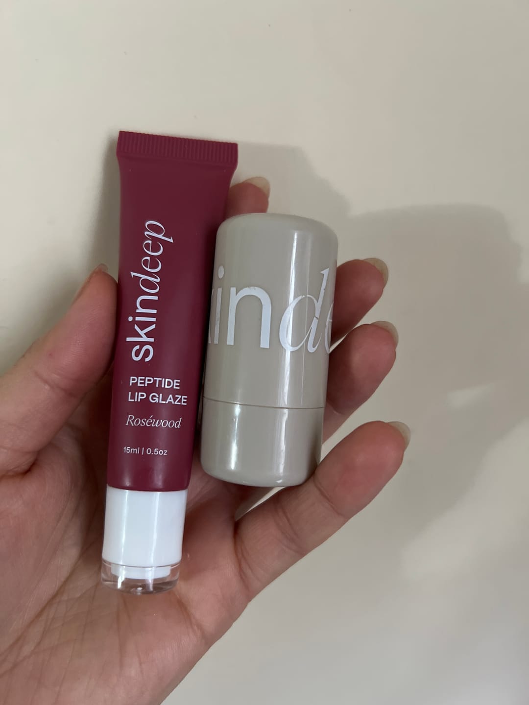 Customer photo review of Lip Glaze+Velvet Flush Duo