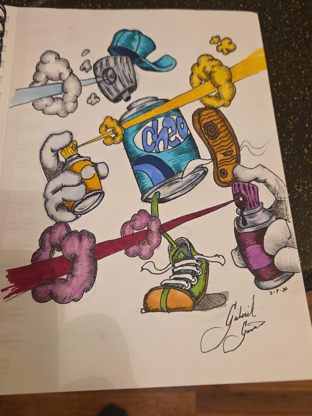 Customer photo review of Ohuhu Oahu 200 Colors Dual Tips Alcohol Art Markers, Fine & Chisel