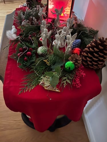 Customer photo review of Lava Falls Linen Table Runner