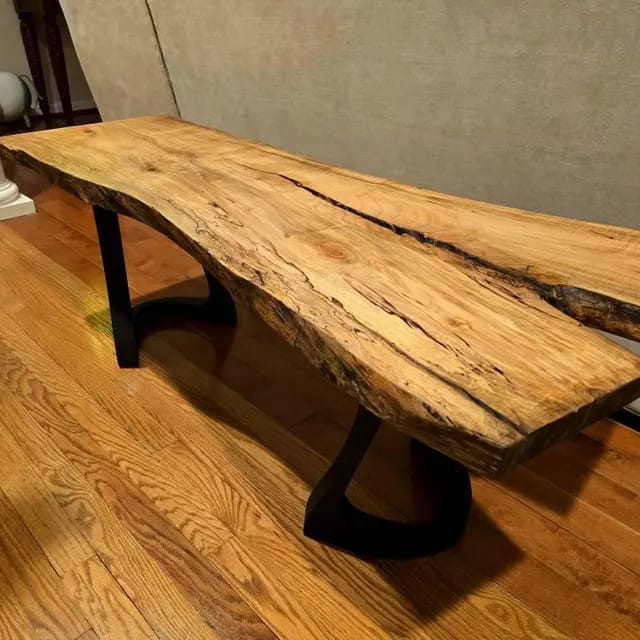 Customer photo review of Bench Legs 117/130 Uzar 16" H for Live Edge Table Top, DIY Projects