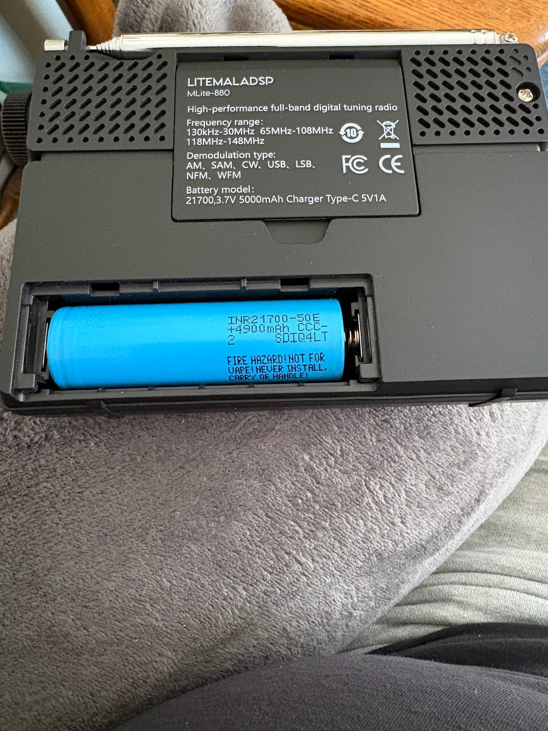 Customer photo review of Samsung 50E 21700 5000mAh 9.8A Battery