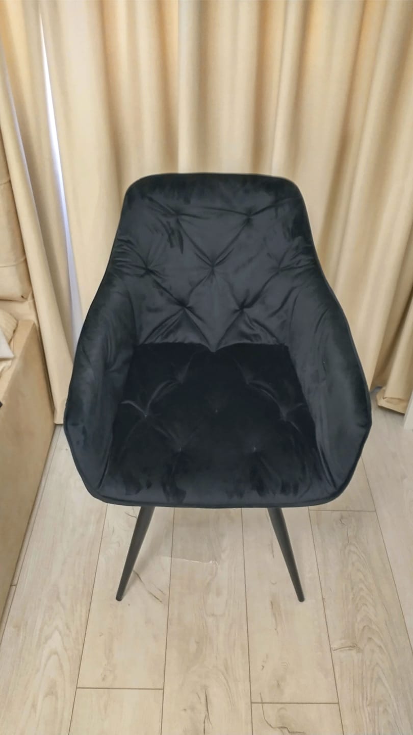 Customer photo review of Scaun MANGO, negru, stofa catifelata, 57x45x83 cm