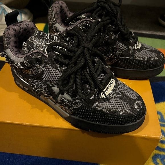 Customer photo review of Louis Vuitton Skate Trainer Swarovski Black