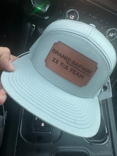 Customer photo review of Flat Bill Seven-Panel Leather Patch Hat - Richardson 168