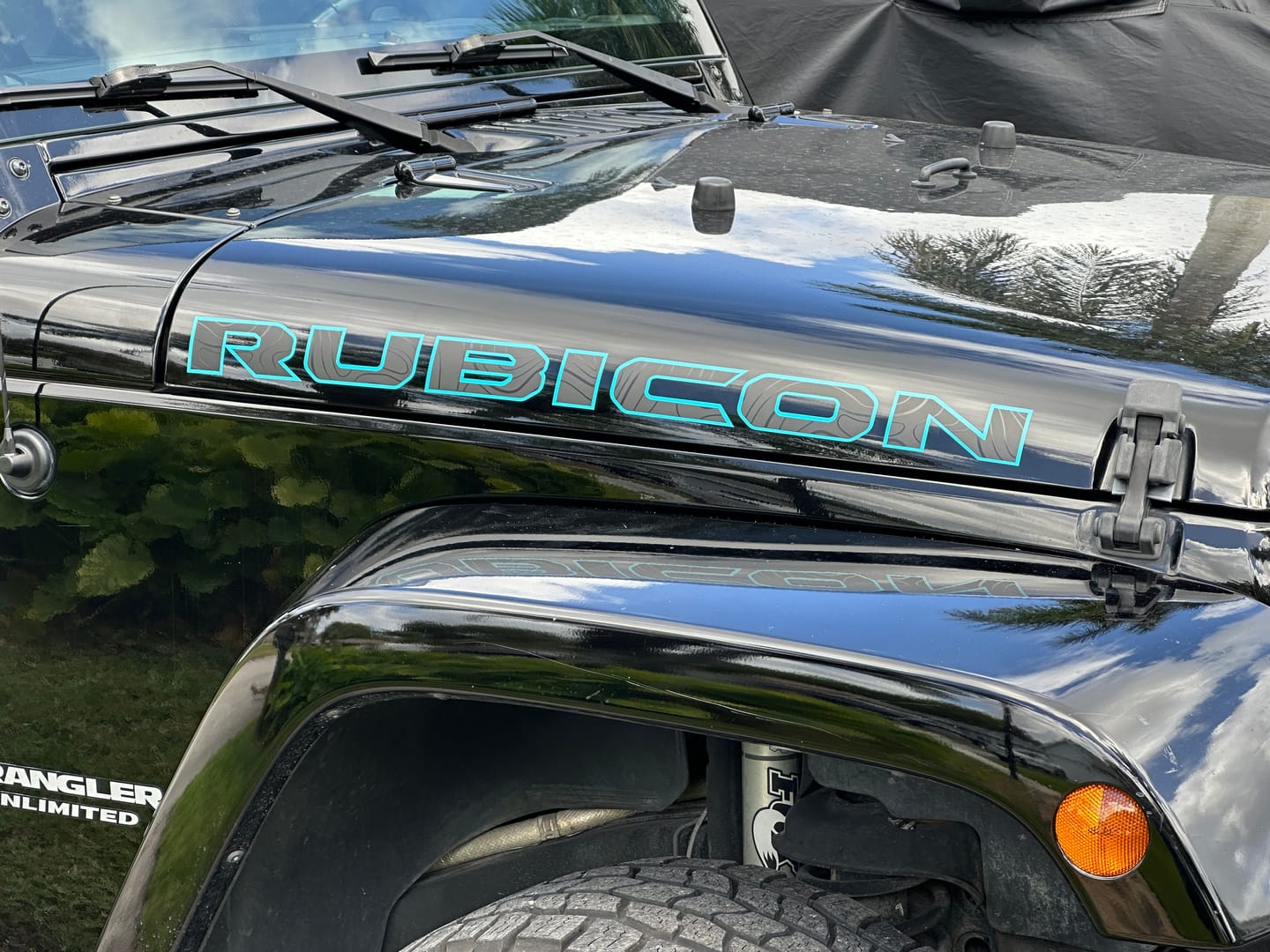 Customer photo review of Premium Black Topo Hood Lettering | Set of 2