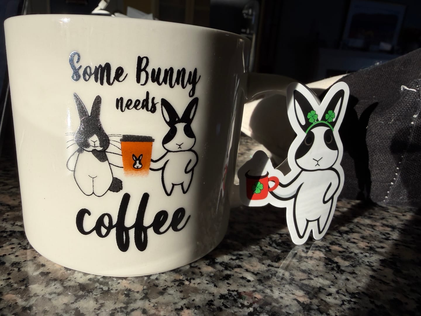Customer photo review of Some Bunny Needs Coffee Mug