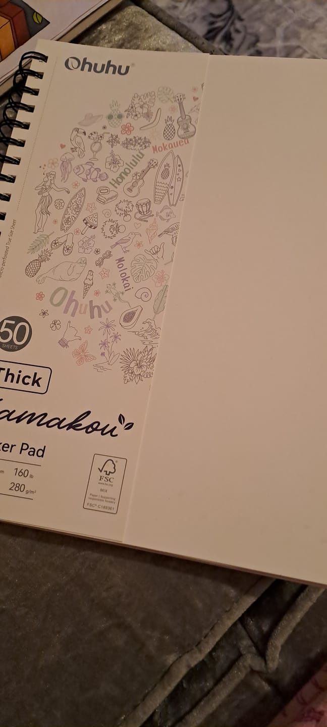 Customer photo review of Ohuhu Heavyweight Bleedproof Double-Sided Marker Pad, Spiral-Bound - Kamakou