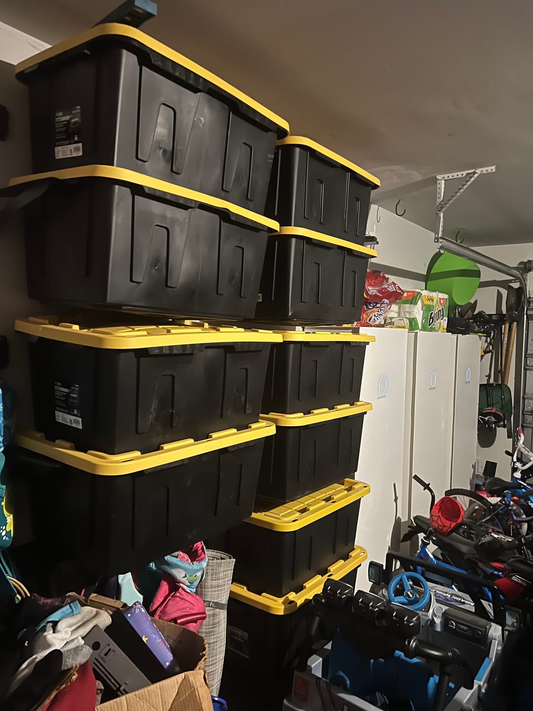 Customer photo review of Wall Bin Storage System for Garage or Shed Organization