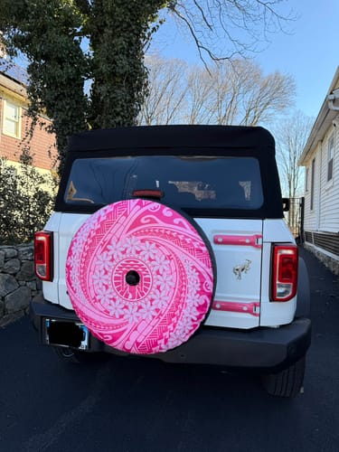 Customer photo review of Tahitian Tiare Flower Spare Tire Cover Pink Polynesian Pattern LT9