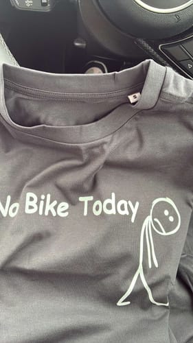 Customer photo review of No Bike Today Cycle T Shirt