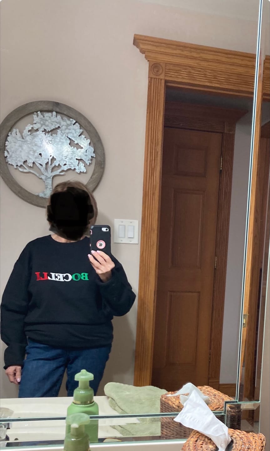Customer photo review of Andrea Bocelli Embroidered Spring 2025 Tour Sweatshirt