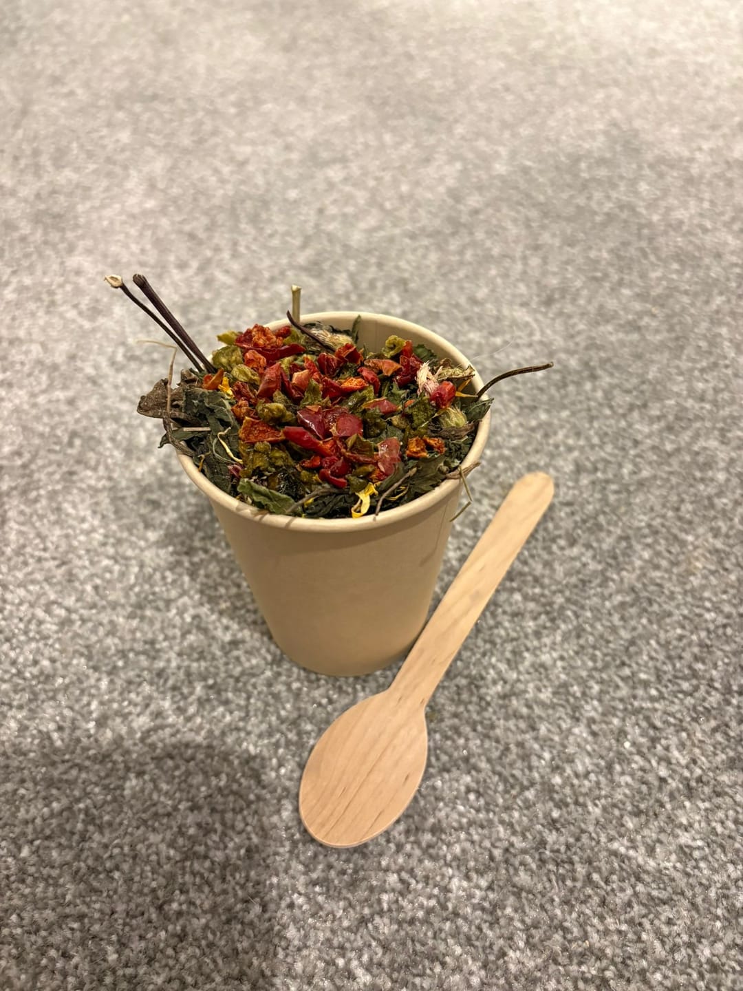 Customer photo review of 8oz Single Wall Bamboo Paper Cup Kraft