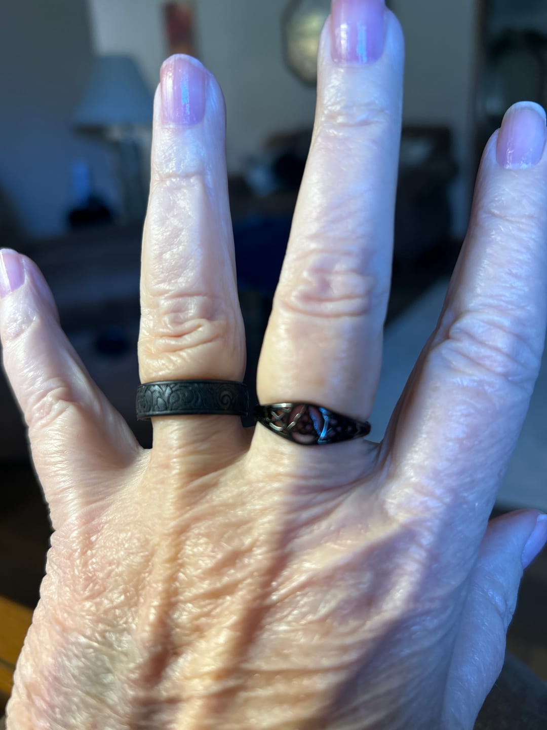 Customer photo review of Titanium Steel Celtic Knot Hollow Ring (Retro Ethnic Style)