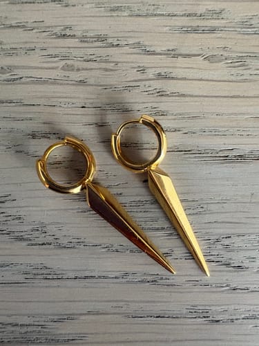 Customer photo review of Essential Meridian Spike Hoops Earrings