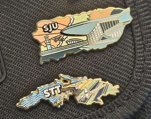 Customer photo review of STT Airport Pin – Cyril E. King Airport, U.S. Virgin Islands