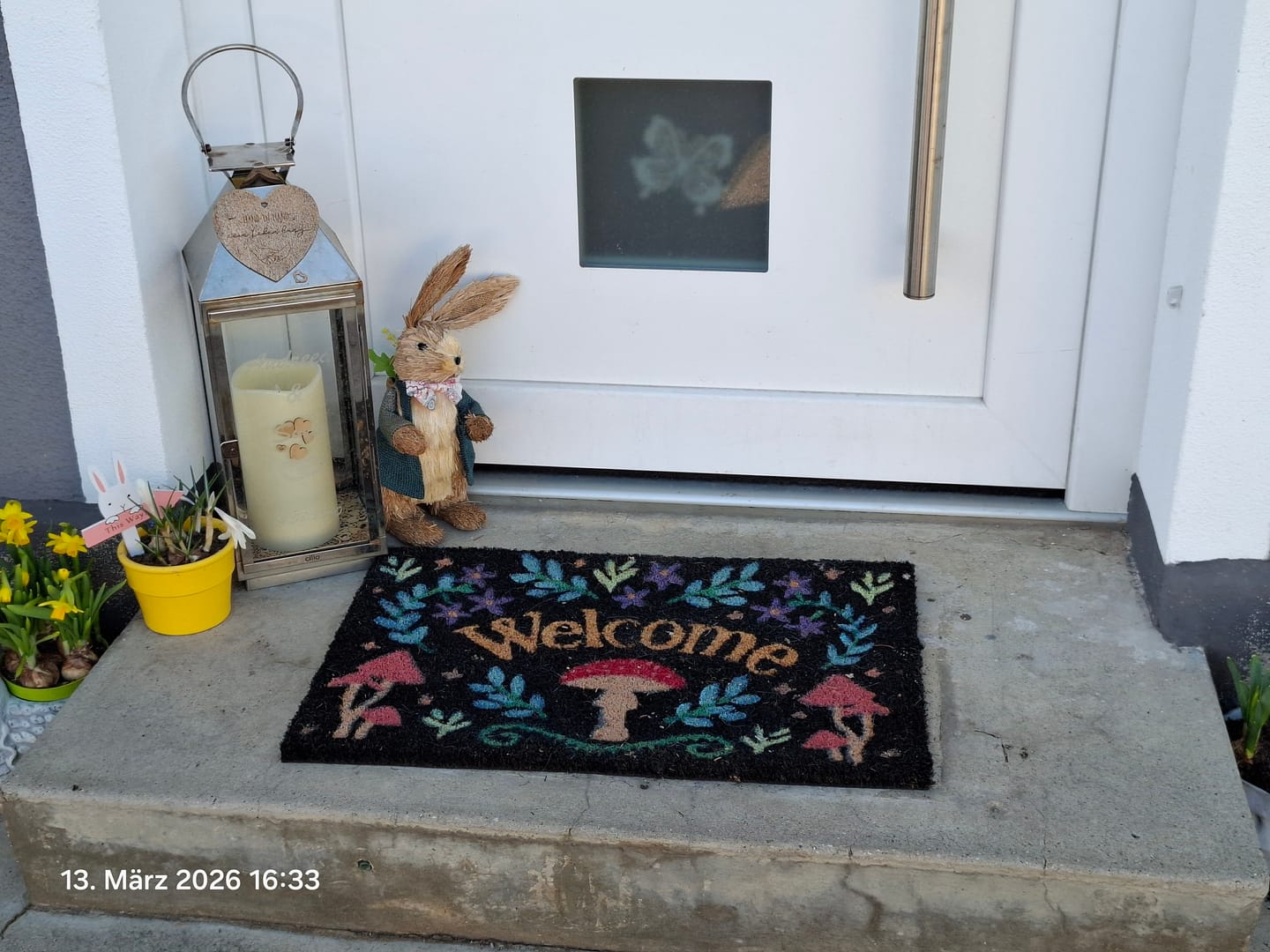 Customer photo review of Witchy Pilz-Fußmatte „Welcome“ – schwarzes Waldmotiv für deinen Eingang