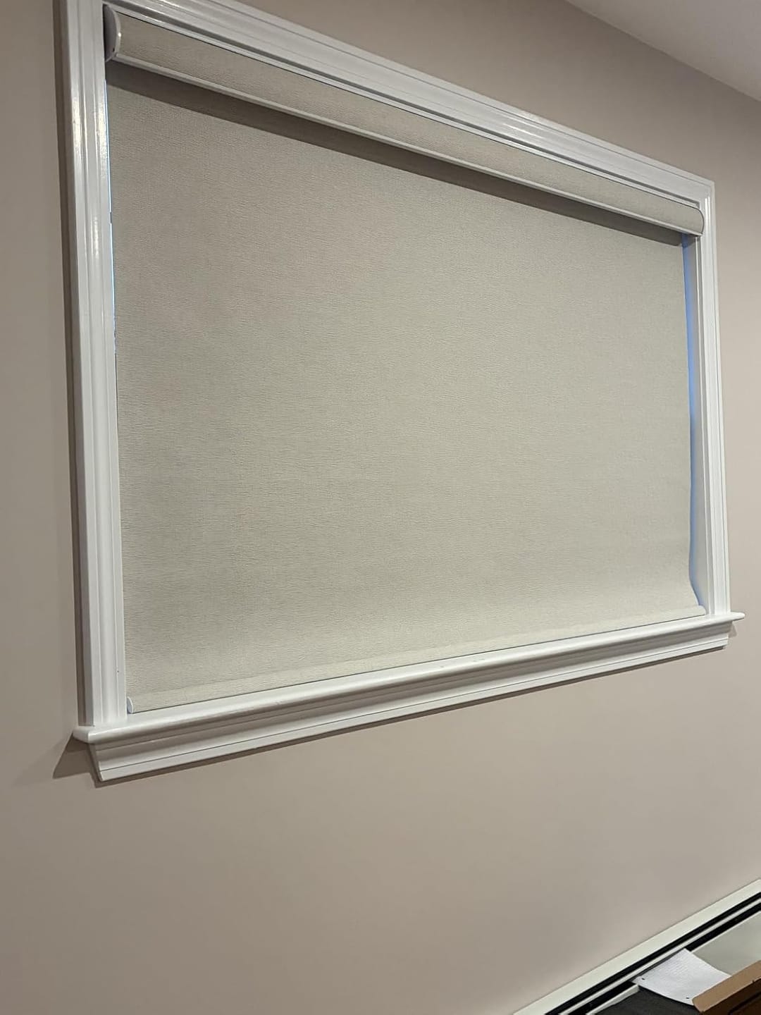 Customer photo review of Bringnox Motorized Roller Shades 100% Blackout Linen
