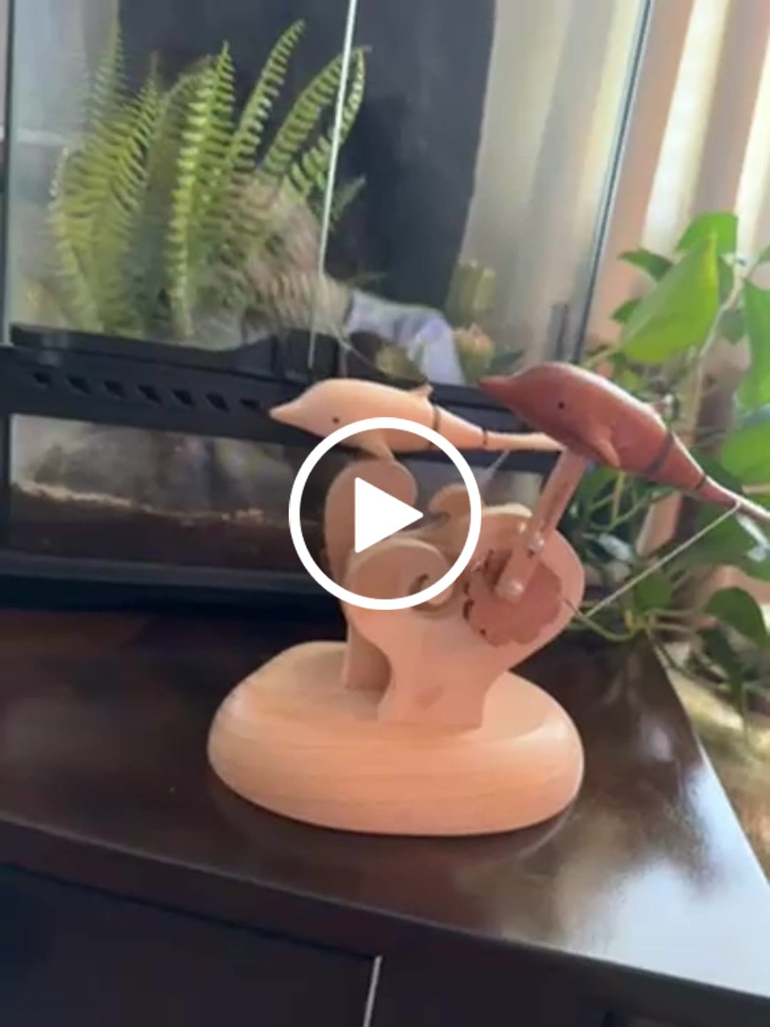 Customer video review of MarinerPoet™ Handcrafted Wooden Dolphin Automaton