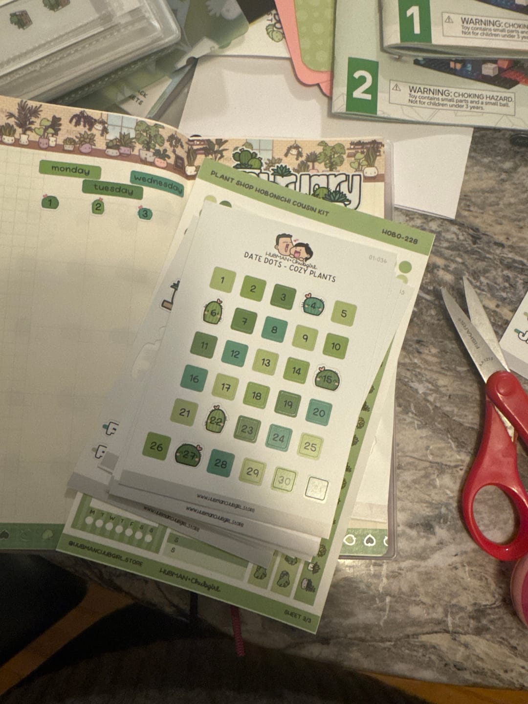 Customer photo review of Date Dots - Cozy Plants Planner Stickers