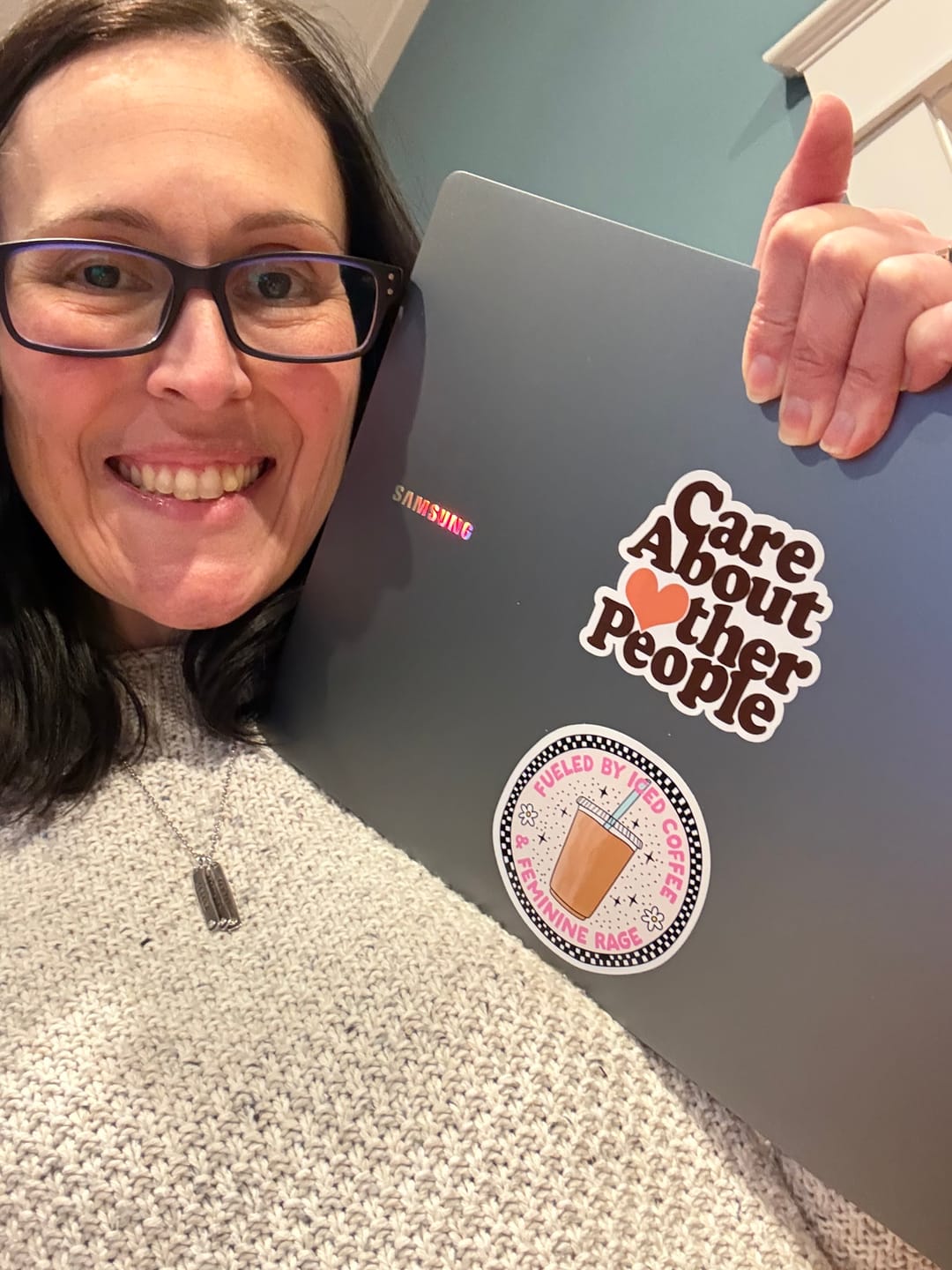 Customer photo review of Care About Other People Sticker