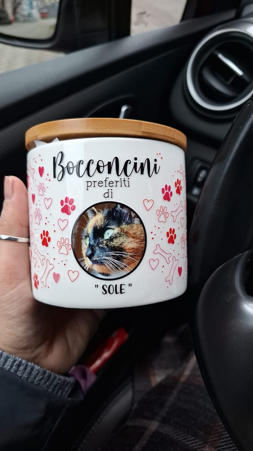 Customer photo review of Bocconcini preferiti - Porta bocconcini personalizzato