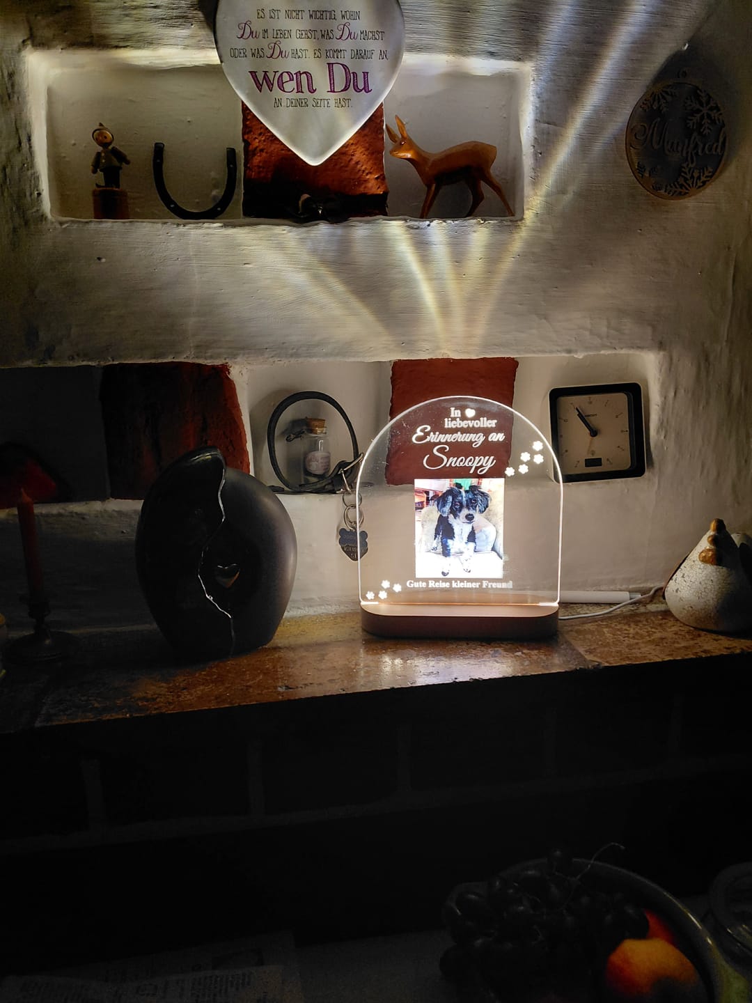 Customer photo review of Zur liebevollen Erinnerung – LED-Lampe für Hund/Katze
