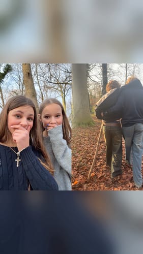 Customer photo review of Mimi Blue Gold Huggie Earrings