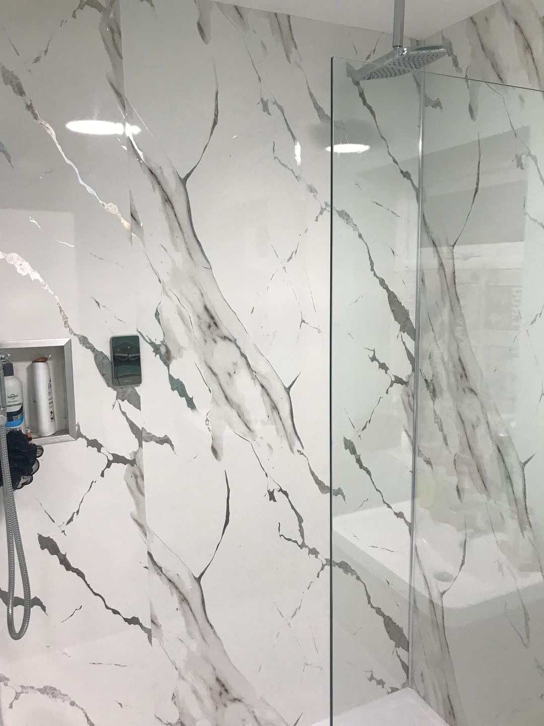 Customer photo review of 10mm Silvara Marble Gloss Shower Panel 1M x 2.4M
