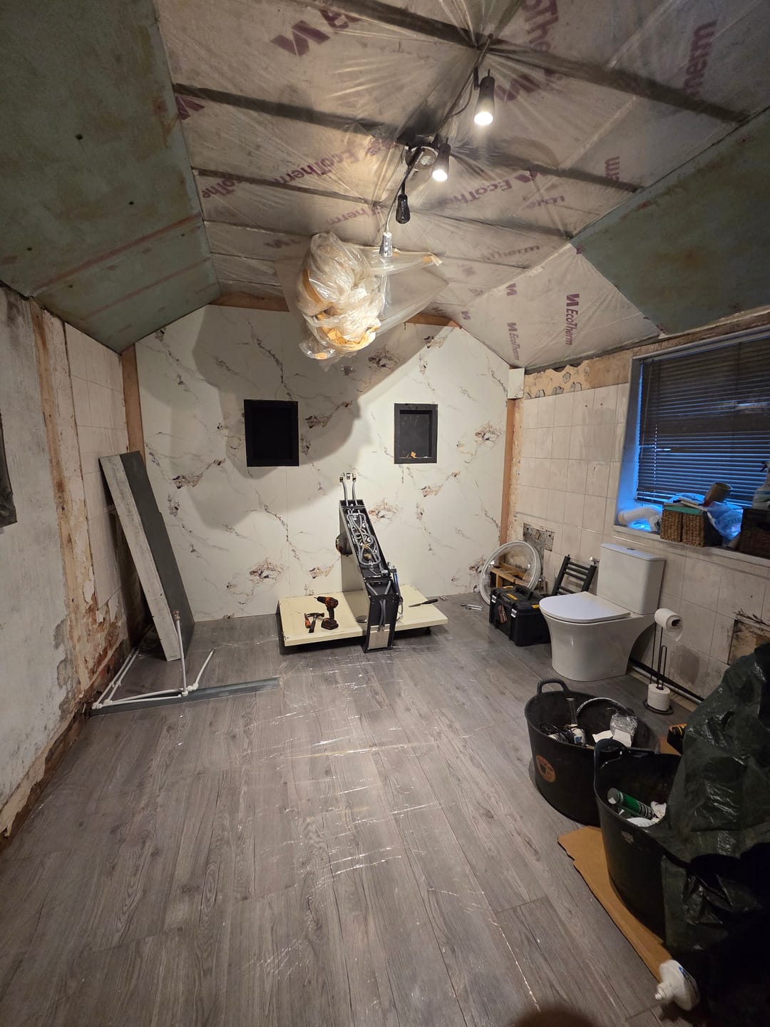 Customer photo review of 10mm Oro Gold Marble Ultra Matt Shower Panel 1M x 2.4M