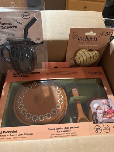 Customer photo review of Mexican Clay Plate Baby (PREORDER) Mexican Inspired Silicone Barro Meal Set