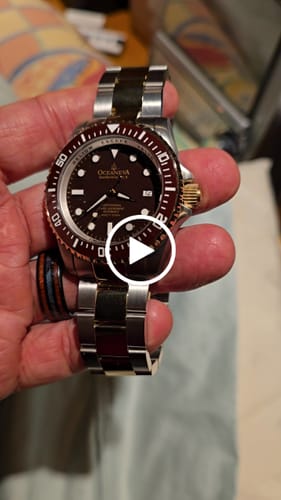 Customer video review of Oceaneva REFURBISHED Men's Deep Marine Explorer II 1250M Pro Diver Watch Brown Yellow Gold
