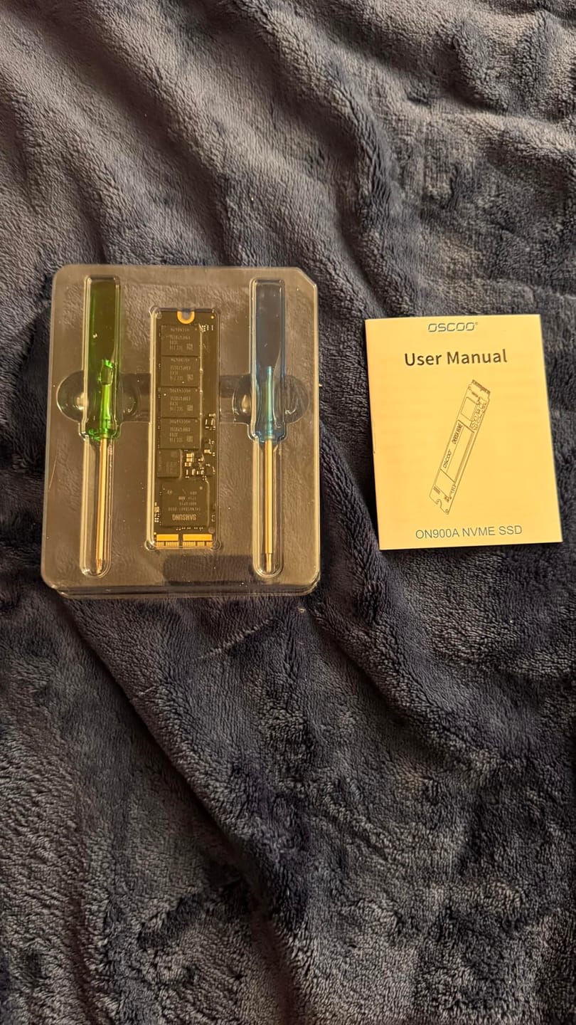 Customer photo review of ON900A NVMe PCIe Gen3.0*4 SSD for Macbook