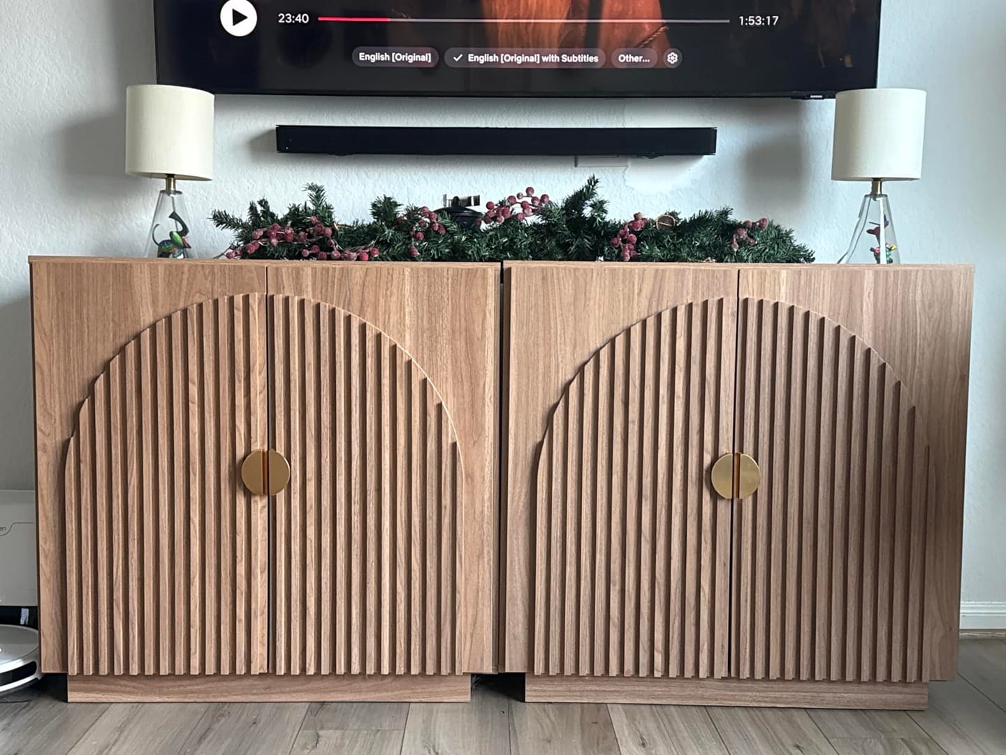 Customer photo review of 33" Arched Fluted Doors Modular Sideboard