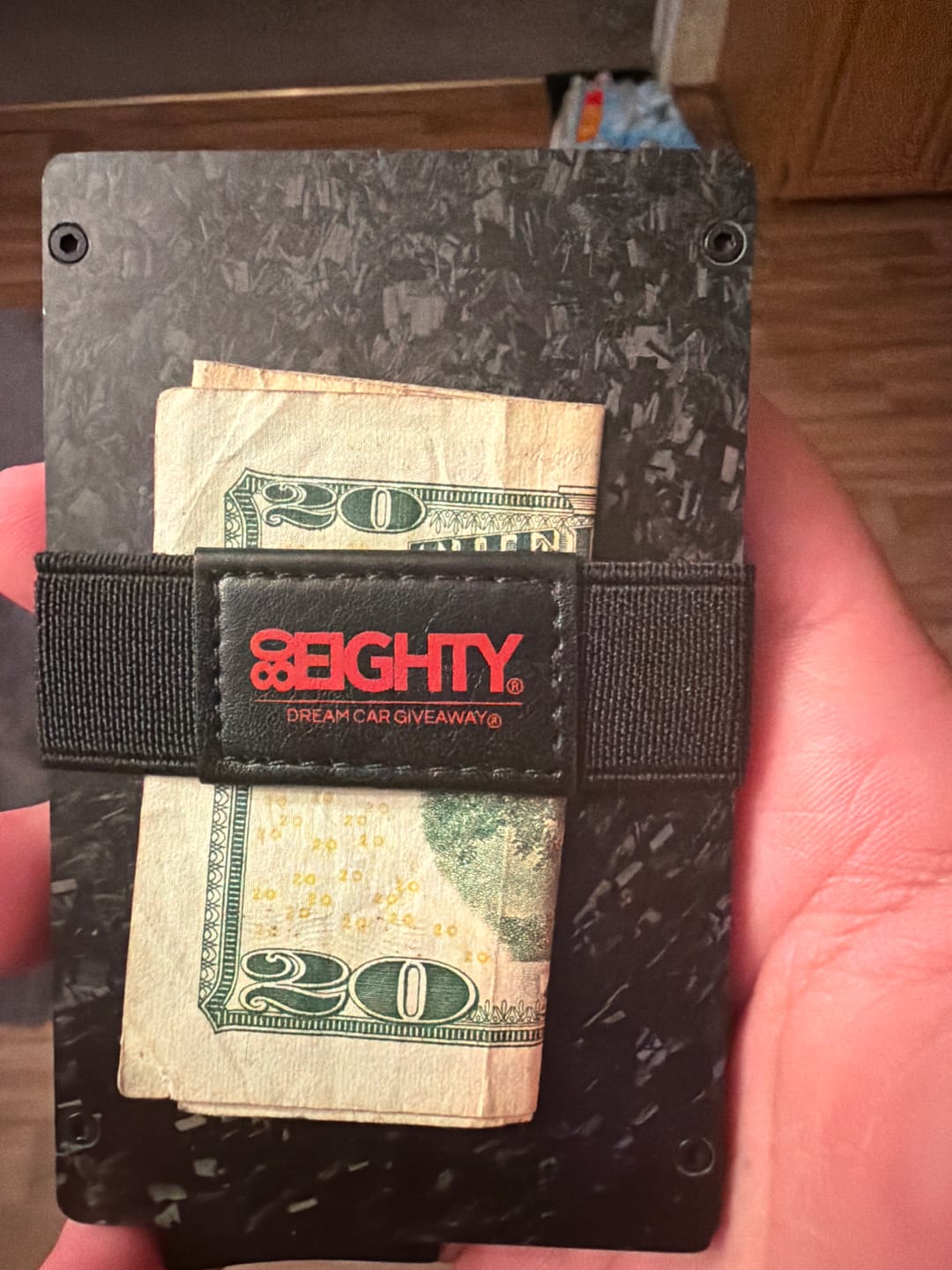 Customer photo review of 80Eighty® Minimalist Forged Carbon Wallet