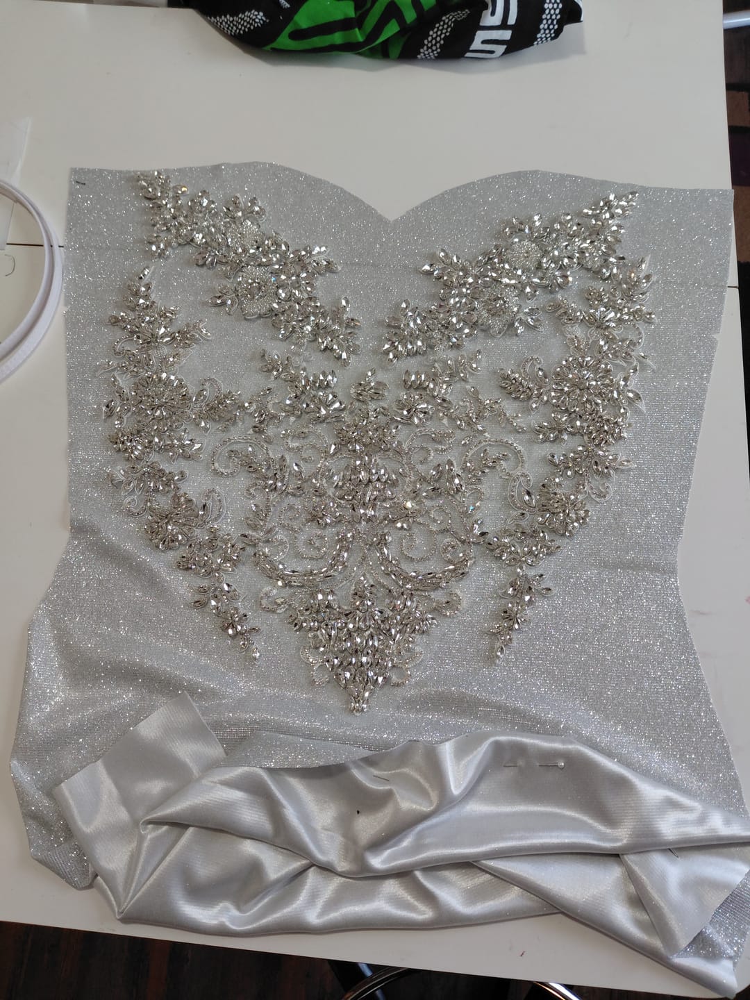 Customer photo review of Light Silver Stretch Metallic Lurex