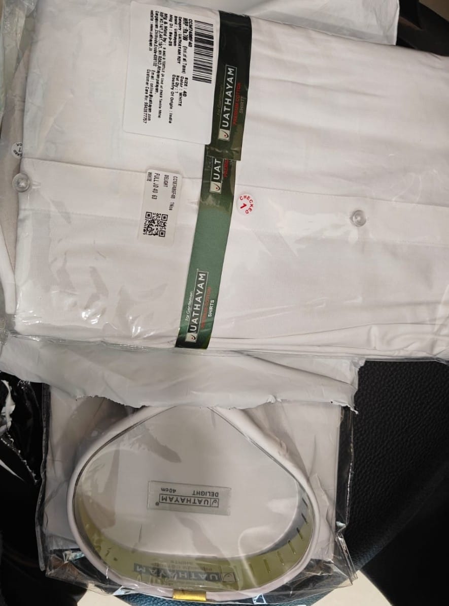 Customer photo review of Delight Cotton Solid Regular Fit White Trending Formal Shirt for Men
