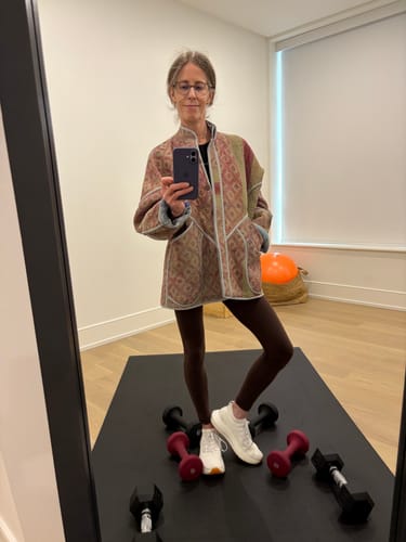 Customer photo review of The Ladhiya Quilted Patchwork Kantha Jacket