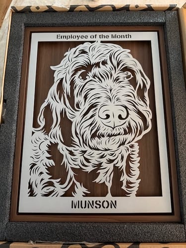 Customer photo review of Custom Pet Metal Portrait