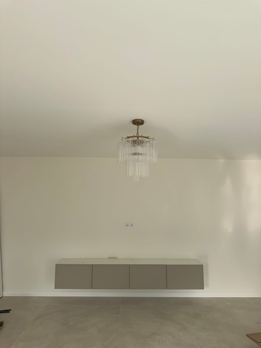Customer photo review of Mid-century Modern 3-Tier Tube Glass Chandelier