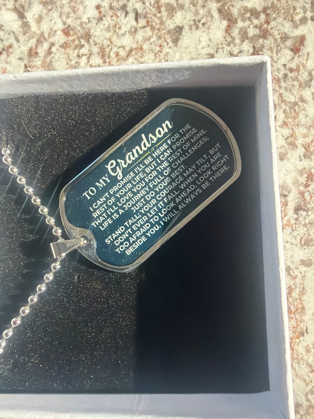 Customer photo review of To My Grandson - Love Tag - SS426GS-DT