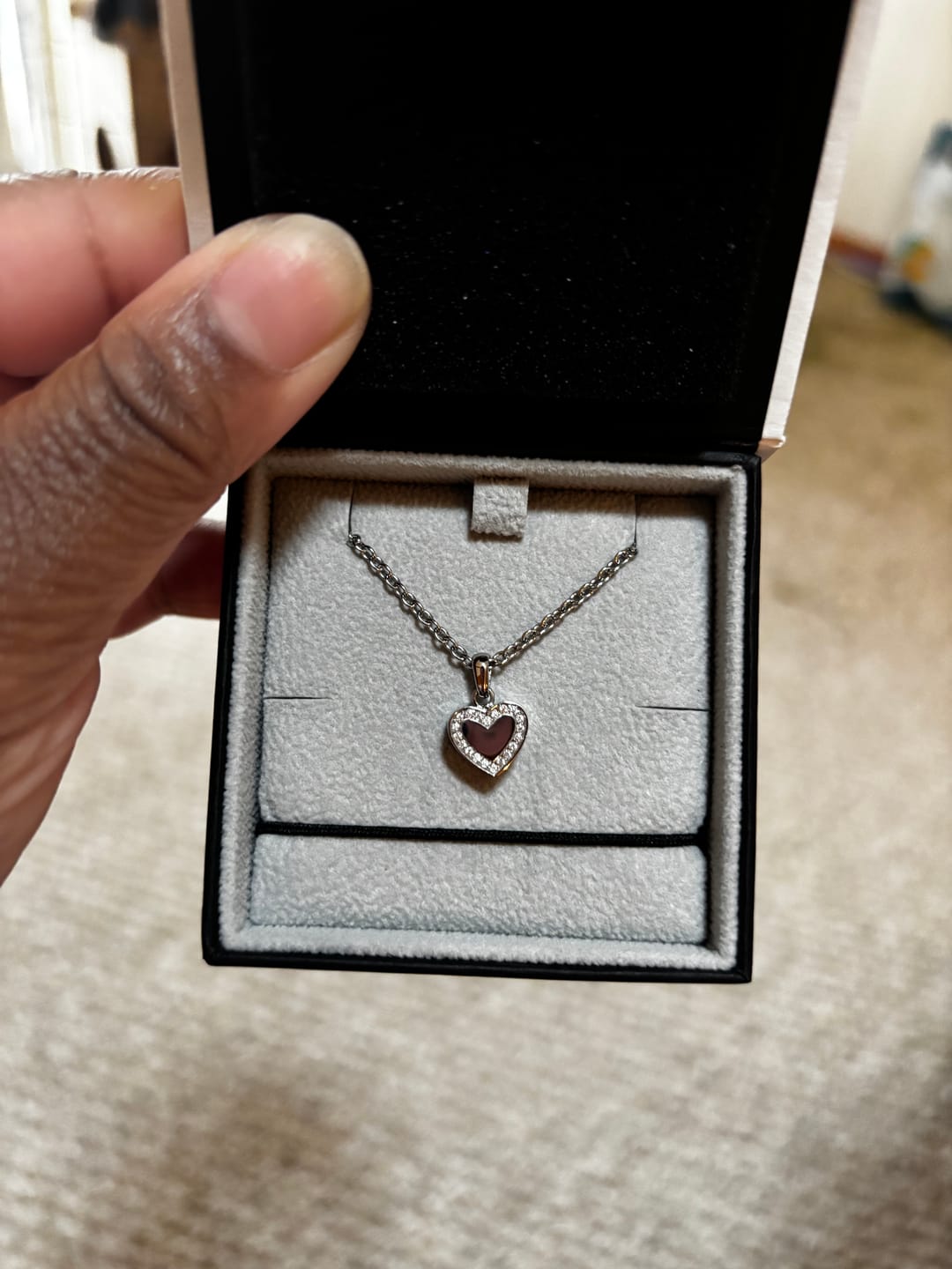 Customer photo review of Loved Forever Heart Urn Pendant