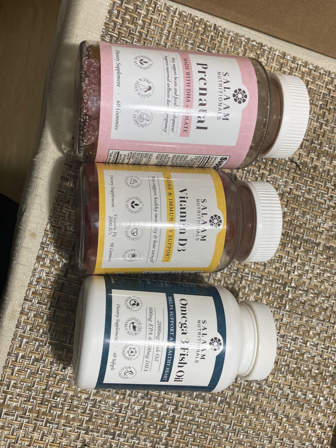 Customer photo review of NEW, Halal Prenatal Bundle: Vitamin D3, Omega 3 Fish Oil & Prenatal Gummies (3 Bottles)