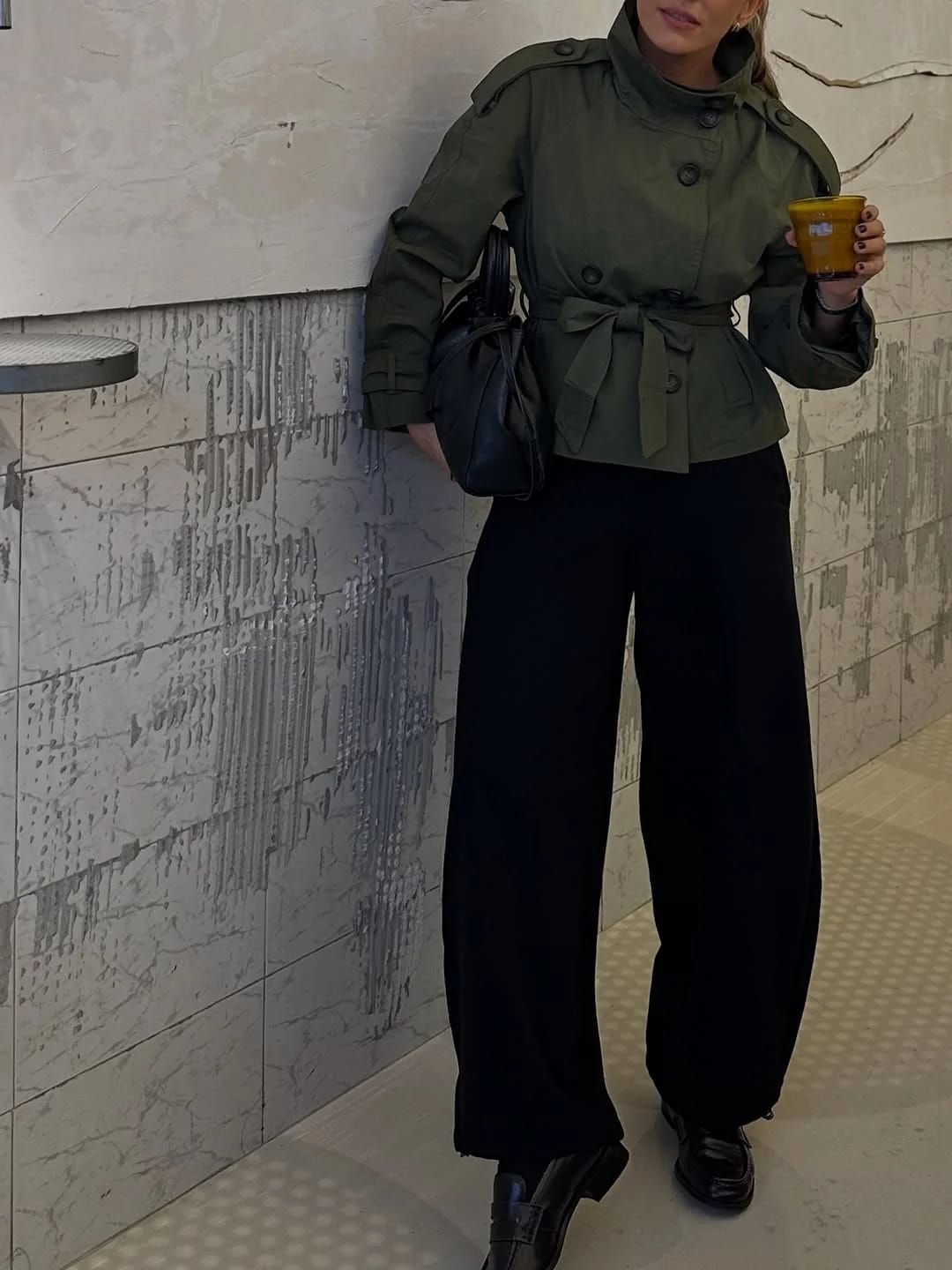 Customer photo review of Thea Belted Short Trench Coat