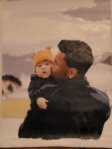 Customer photo review of Custom Paint By Numbers - Personalized Portraits Art