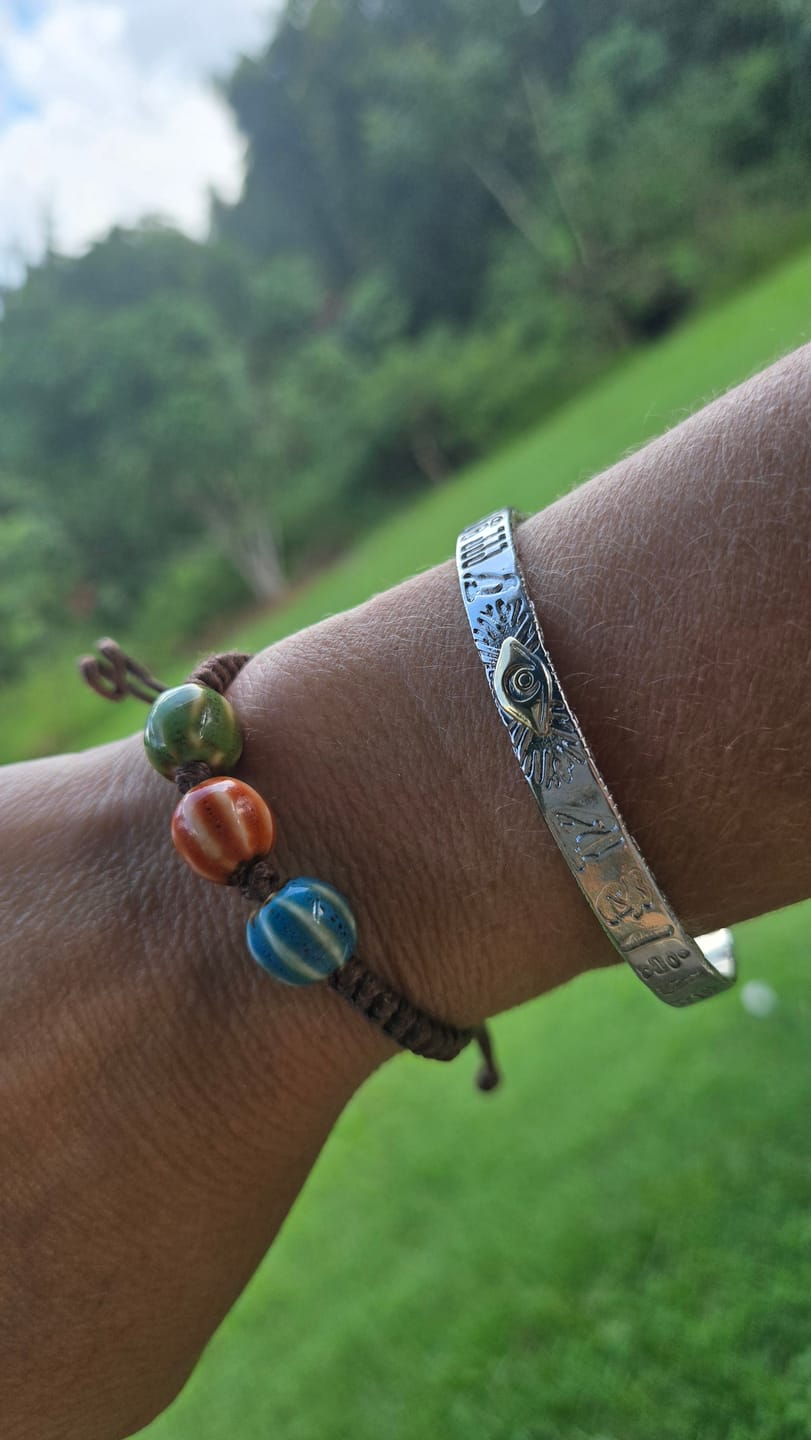 Customer photo review of Buddha Stones Eye Of Horus Protection Copper Cuff Bracelet Bangle