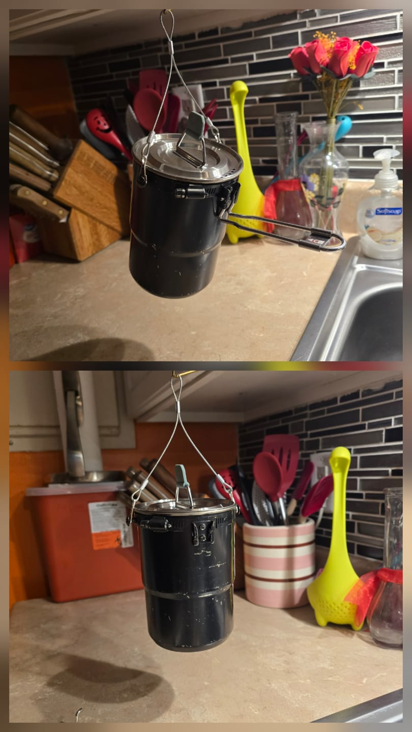 Customer photo review of Folding Bail Handles for Nesting Cups | Fits Most Cup & Pot Sizes