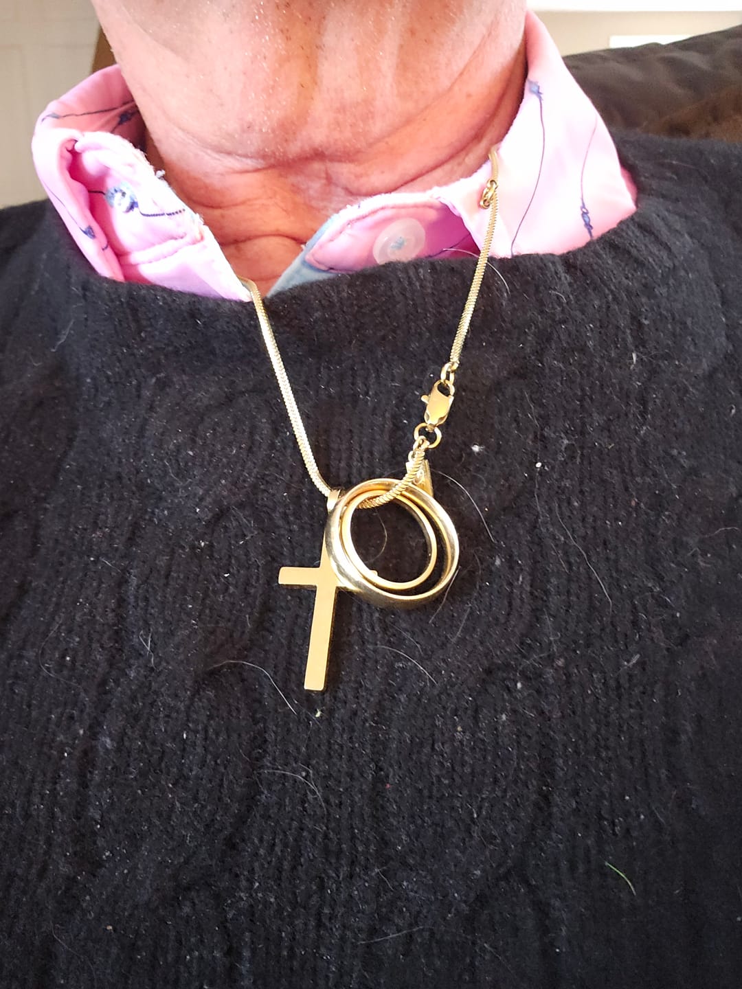 Customer photo review of Classic Cross & Square Chain